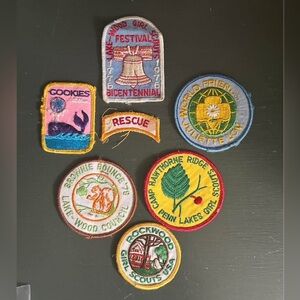 Vintage 1970s Girl Scouts Patches lot of 7